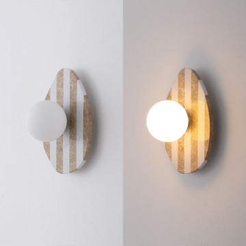Tivoli 12" Modern Minimalist 1-Light Ovoid Travertine LED Wall Sconce